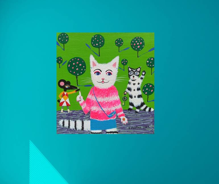 Original Contemporary Animal Painting by Katrina Avotina
