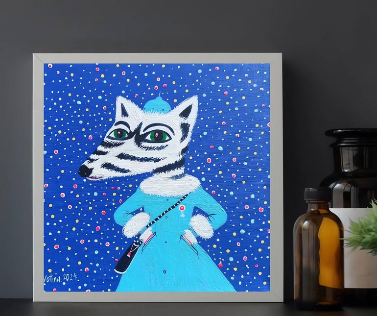 Original Impressionism Animal Painting by Katrina Avotina