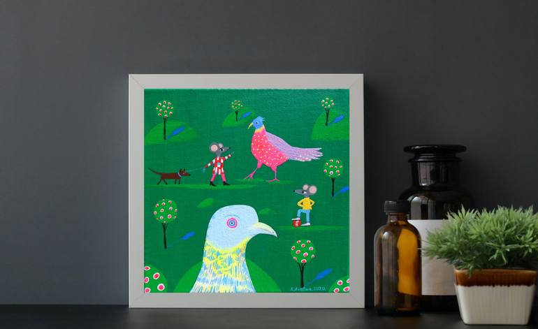 Original Impressionism Animal Painting by Katrina Avotina