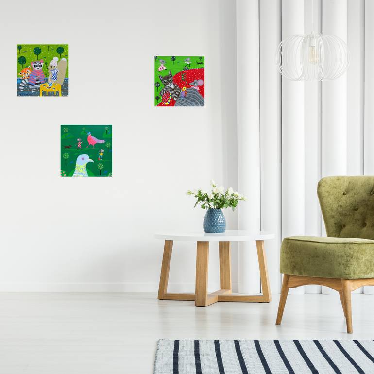 Original Impressionism Animal Painting by Katrina Avotina