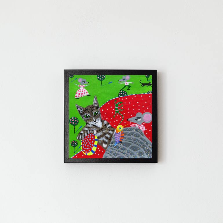 Original Impressionism Animal Painting by Katrina Avotina