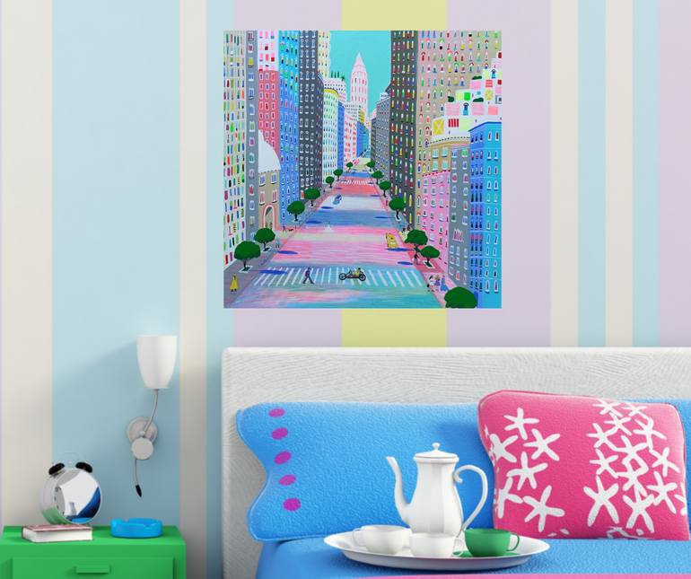 Original Impressionism Cities Painting by Katrina Avotina