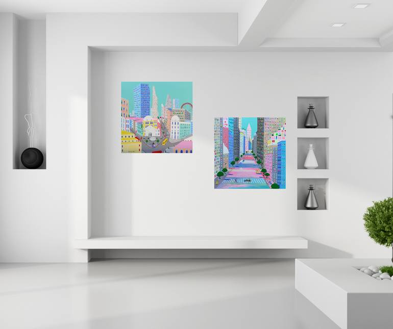 Original Impressionism Cities Painting by Katrina Avotina