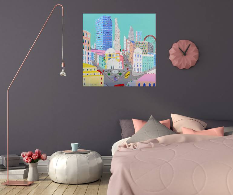 Original Impressionism Cities Painting by Katrina Avotina