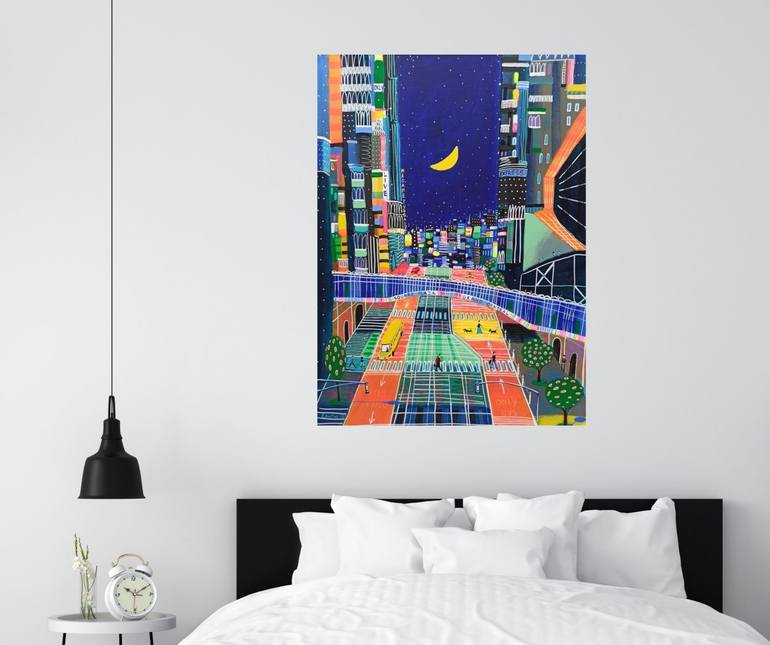 Original Impressionism Cities Painting by Katrina Avotina