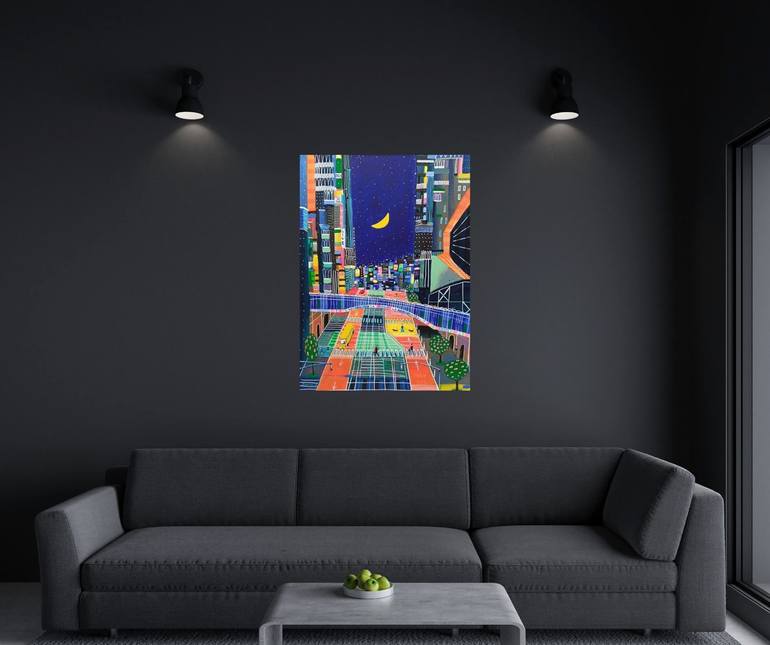 Original Impressionism Cities Painting by Katrina Avotina