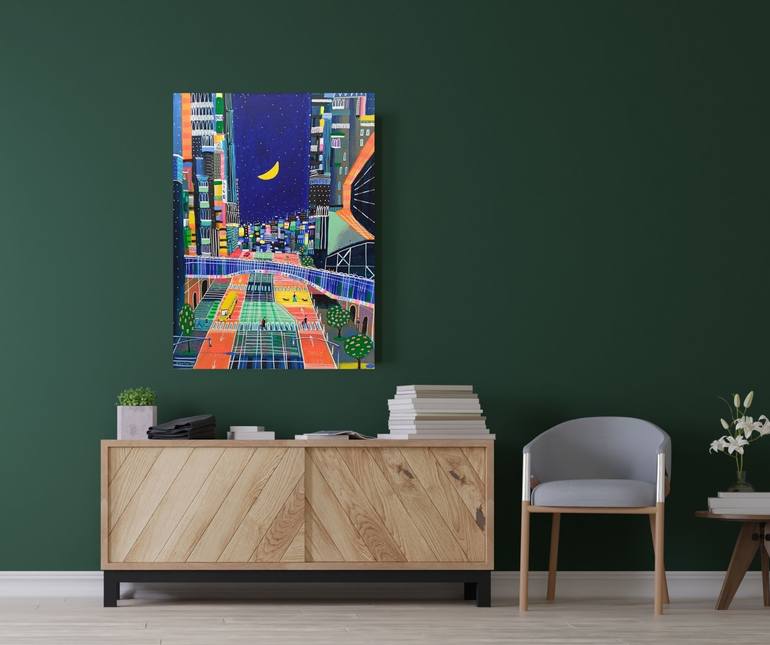 Original Impressionism Cities Painting by Katrina Avotina