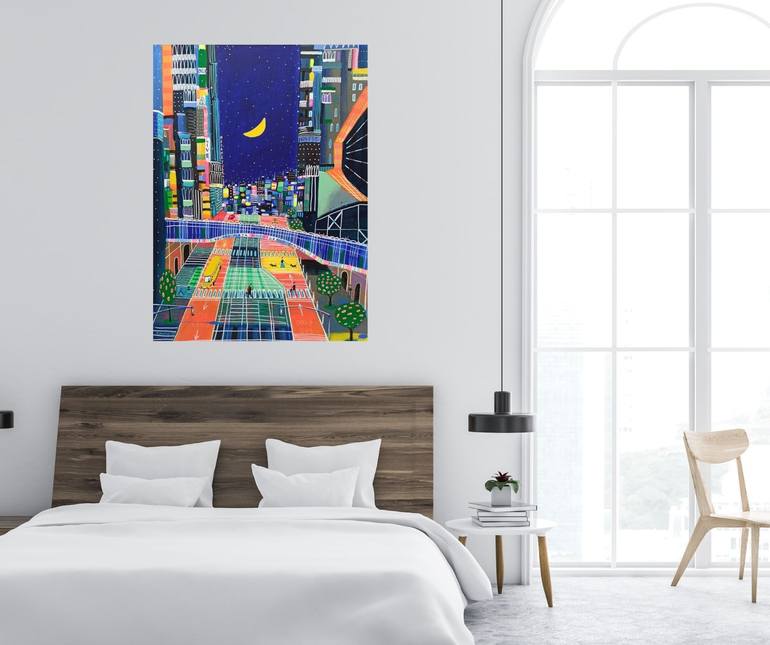 Original Impressionism Cities Painting by Katrina Avotina