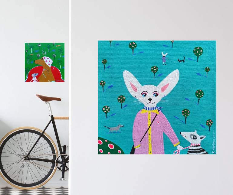 Original Impressionism Animal Painting by Katrina Avotina