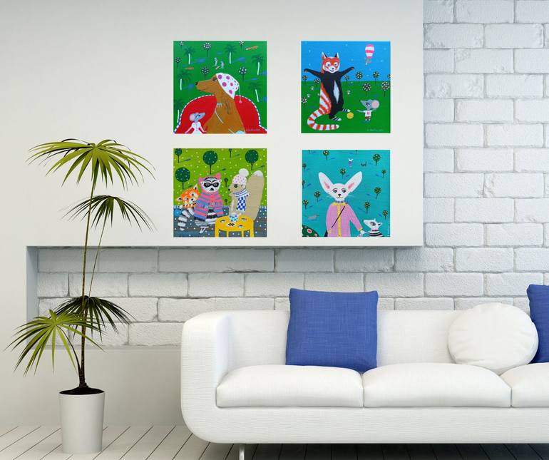 Original Impressionism Animal Painting by Katrina Avotina