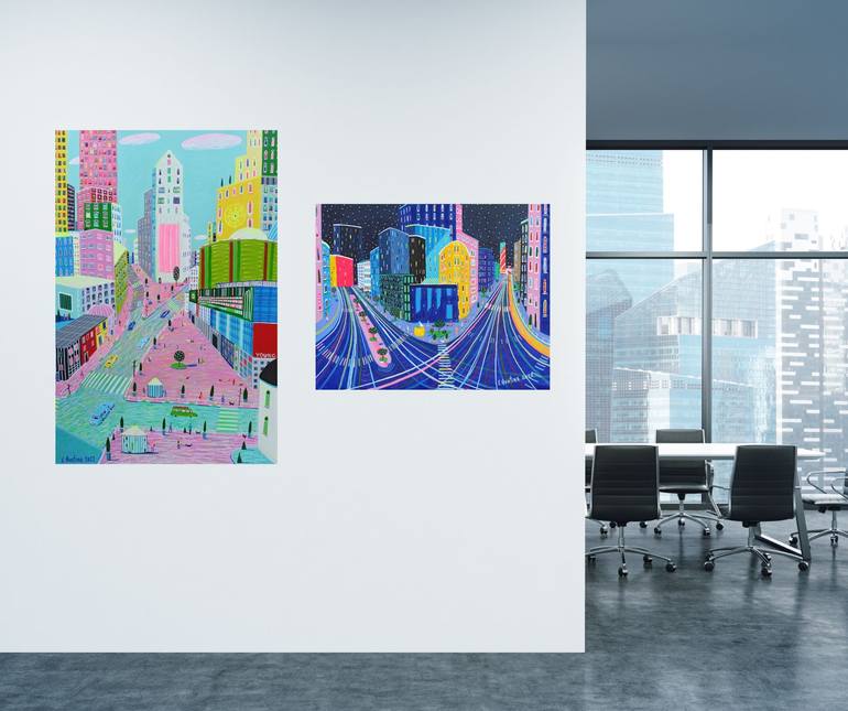 Original Impressionism Cities Painting by Katrina Avotina