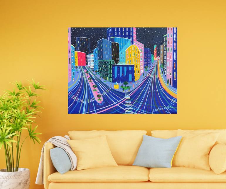 Original Impressionism Cities Painting by Katrina Avotina