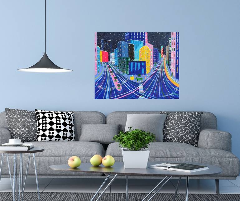 Original Impressionism Cities Painting by Katrina Avotina