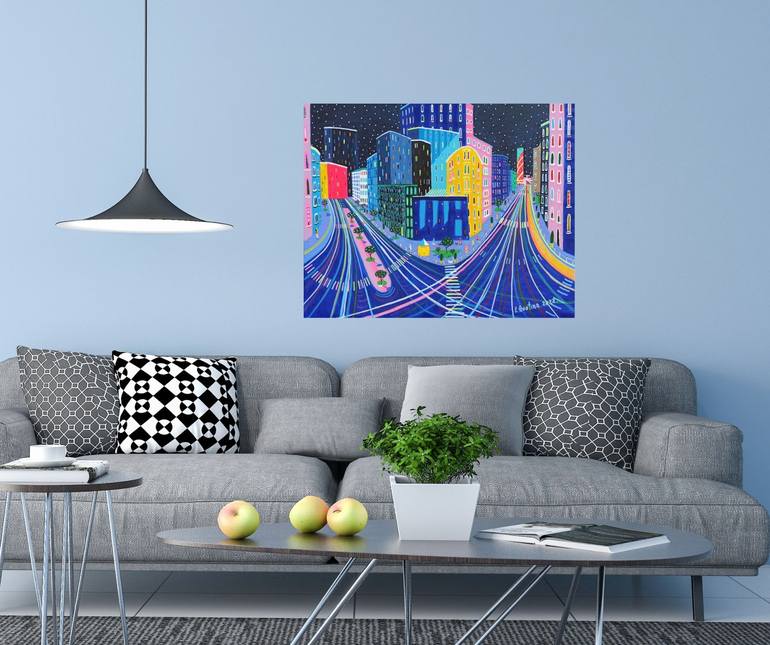 Original Cities Painting by Katrina Avotina