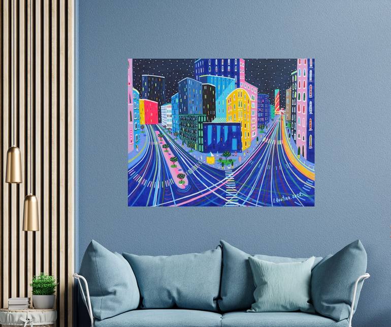 Original Impressionism Cities Painting by Katrina Avotina
