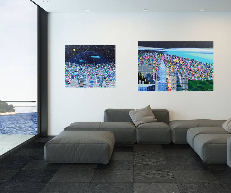 Original Impressionism Cities Painting by Katrina Avotina