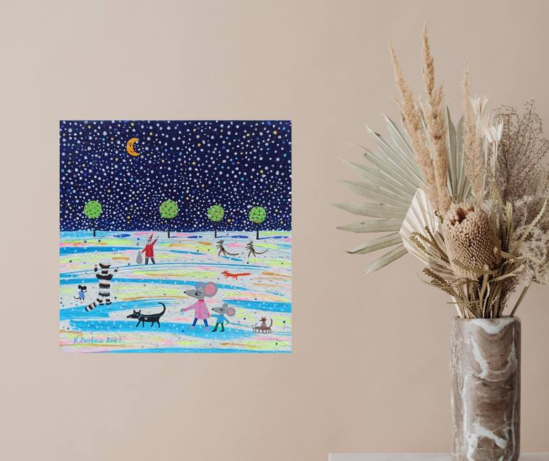 Original Impressionism Animal Painting by Katrina Avotina