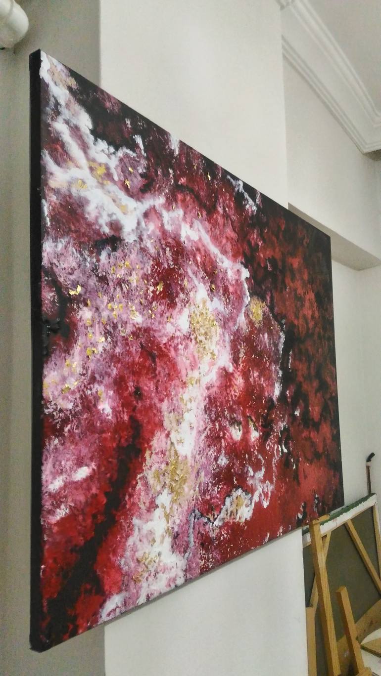 Original hand brushless dyeing Abstract Painting by BURCU SAR
