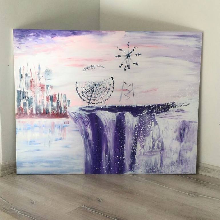 Original Abstract Cities Painting by BURCU SAR