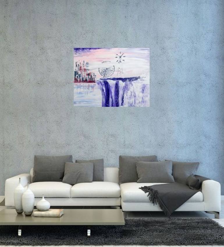 Original Abstract Cities Painting by BURCU SAR