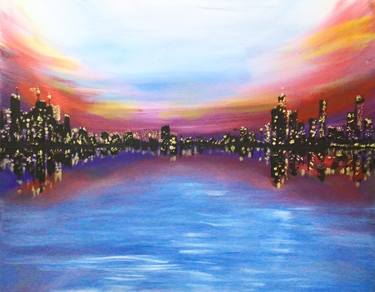 Print of Abstract Cities Paintings by BURCU SAR