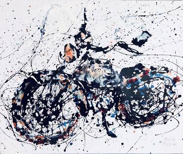 Original Abstract Bike Paintings by OLENA MOLODA
