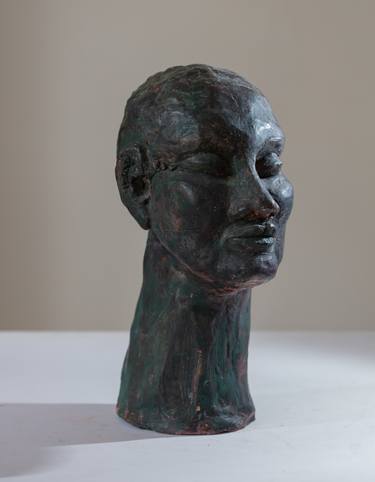 Original Abstract Expressionism Portrait Sculpture by DOMINIQUE GANIAGE