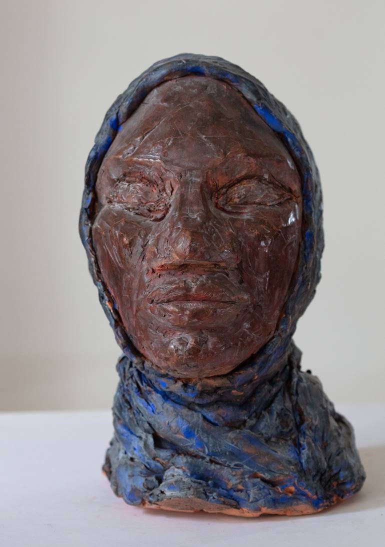 Original Expressionism Portrait Sculpture by DOMINIQUE GANIAGE