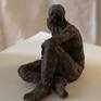 Antique sculpture has inspired this sculpture.
A seated man, dived into his thoughts.
It ' made out of clay, with wax patinas, given soft ligtht reflexions