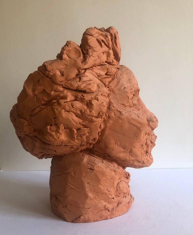 Original Abstract Expressionism Portrait Sculpture by Dominique Ganiage
