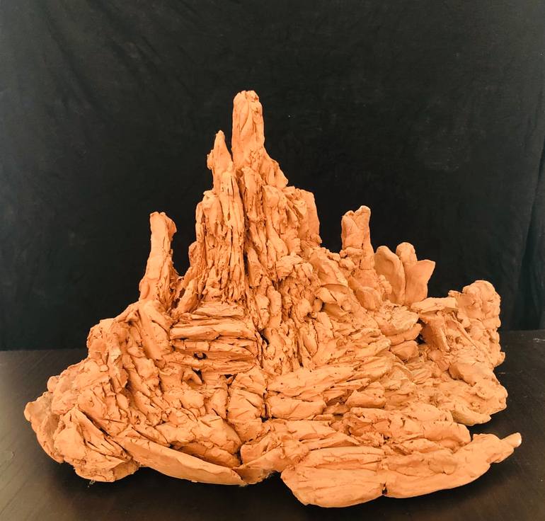 Original Abstract Expressionism Landscape Sculpture by Dominique Ganiage