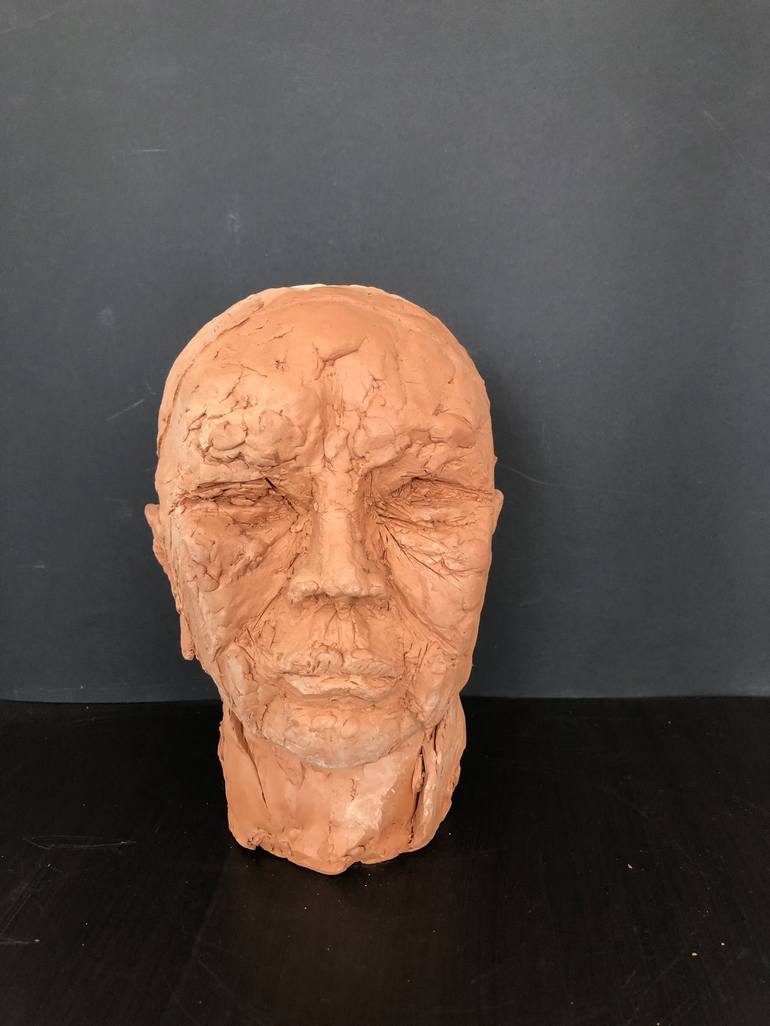 Original Abstract Expressionism Portrait Sculpture by DOMINIQUE GANIAGE