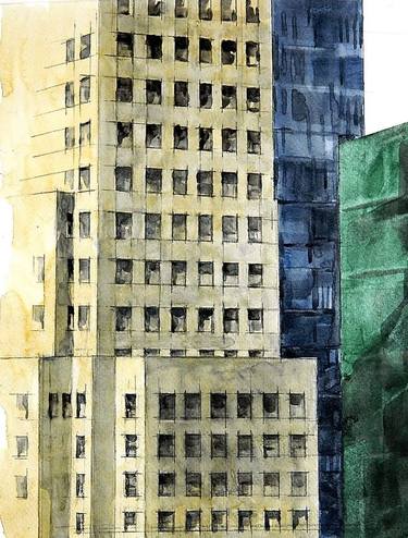 Original Minimalism Architecture Paintings by Geddy Sprindys