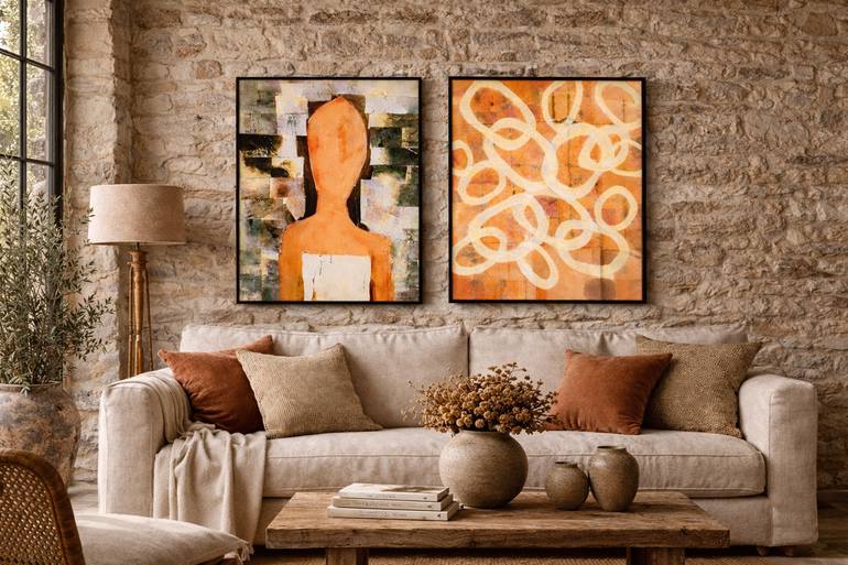 Original Abstract Expressionism Abstract Mixed Media by Kerryn Levy
