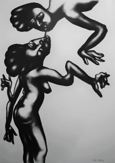 Print of Conceptual Nude Drawings by Rajat verma