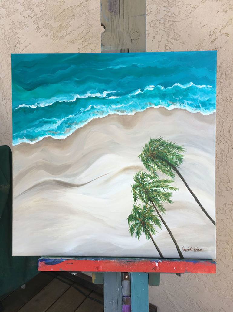 Original Abstract Expressionism Beach Painting by Heidi Heiser