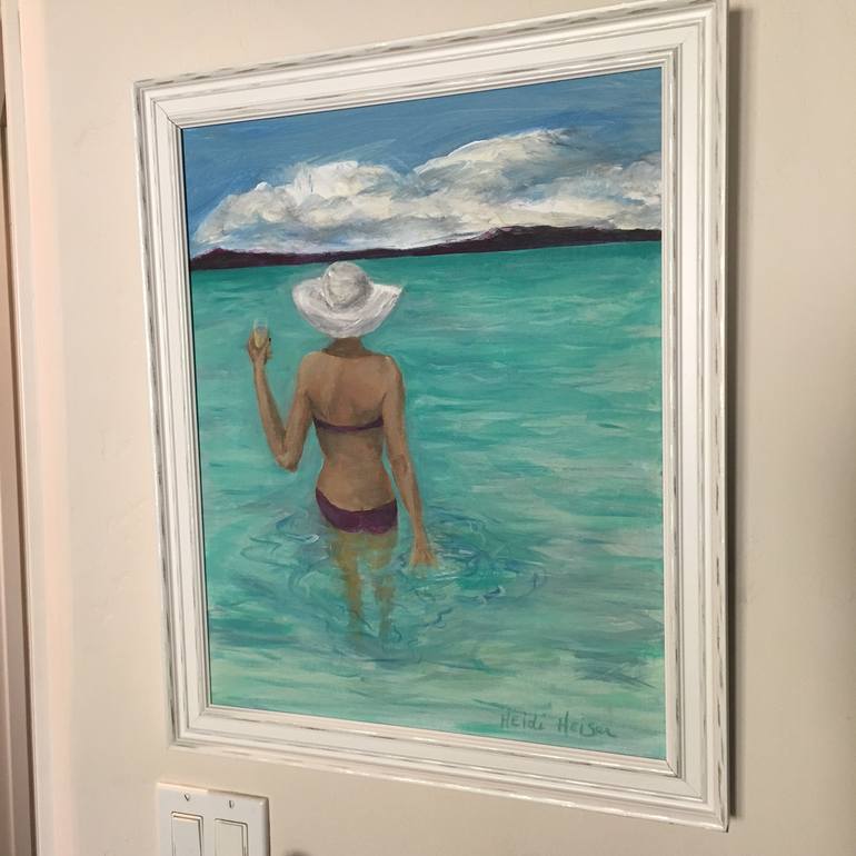 Original Abstract Expressionism Beach Painting by Heidi Heiser