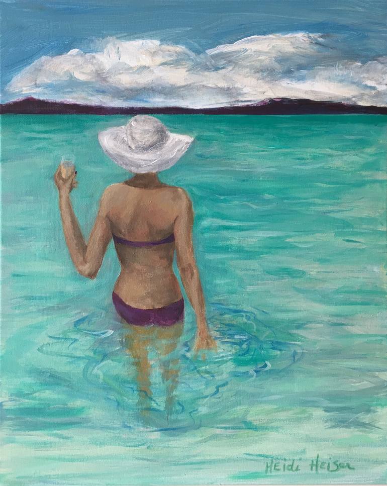 Original Abstract Expressionism Beach Painting by Heidi Heiser