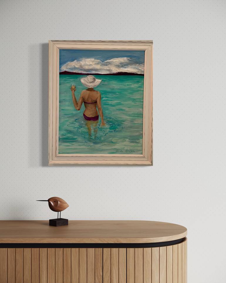 Original Abstract Expressionism Beach Painting by Heidi Heiser