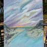 SEASIDE SUNSET outside on my easel