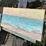 Pastel Beach on my easel outside