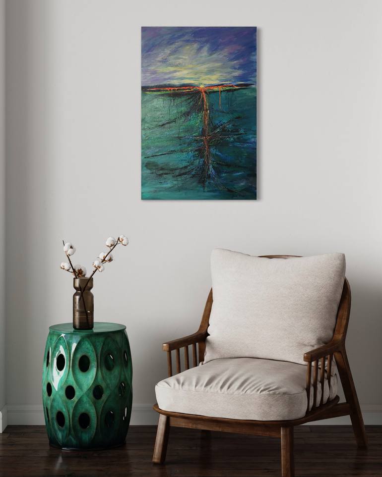 Original Abstract Expressionism Beach Painting by Heidi Heiser