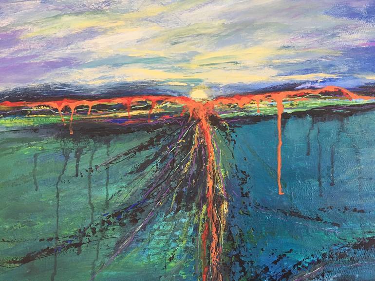 Original Abstract Expressionism Beach Painting by Heidi Heiser