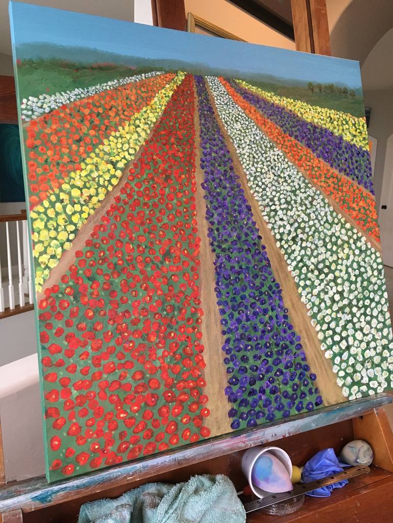 Carlsbad Flower Fields Painting by Heidi Heiser | Saatchi Art