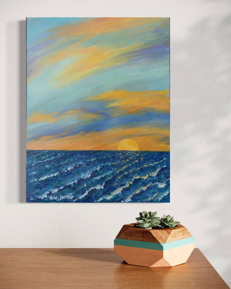 Original Abstract Expressionism Beach Painting by Heidi Heiser