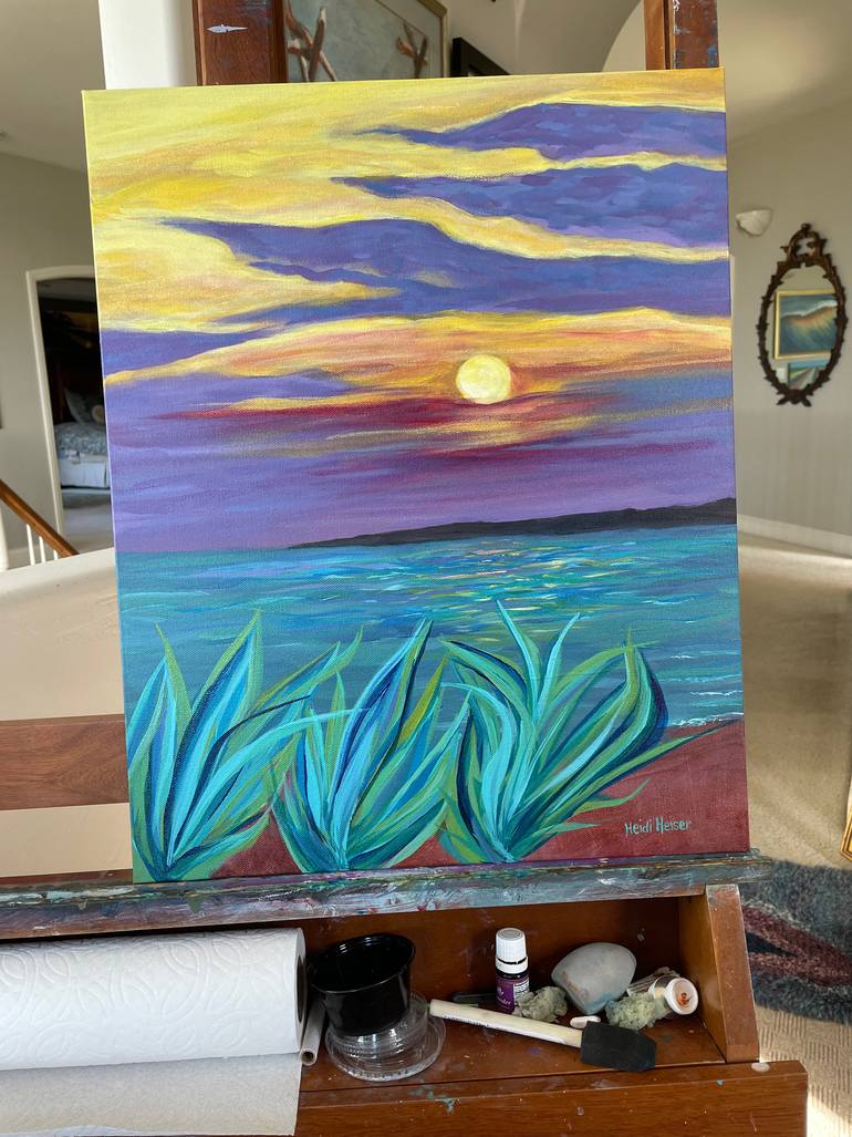 Original Abstract Beach Painting by Heidi Heiser