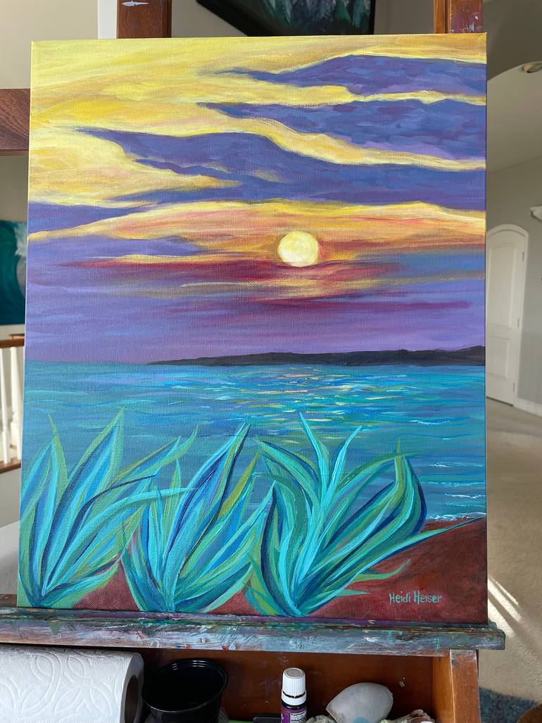 Original Abstract Beach Painting by Heidi Heiser