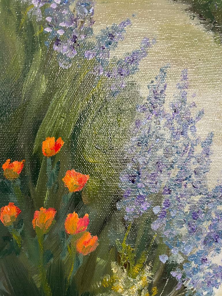 Original Abstract Expressionism Garden Painting by Heidi Heiser