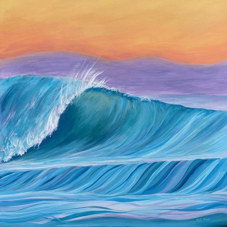 Coastal hot art, ocean, surf, abstract, canvas, painting, art, Surf's Up