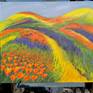 CALIFORNIA SUPER BLOOM on my easel outside on our deck